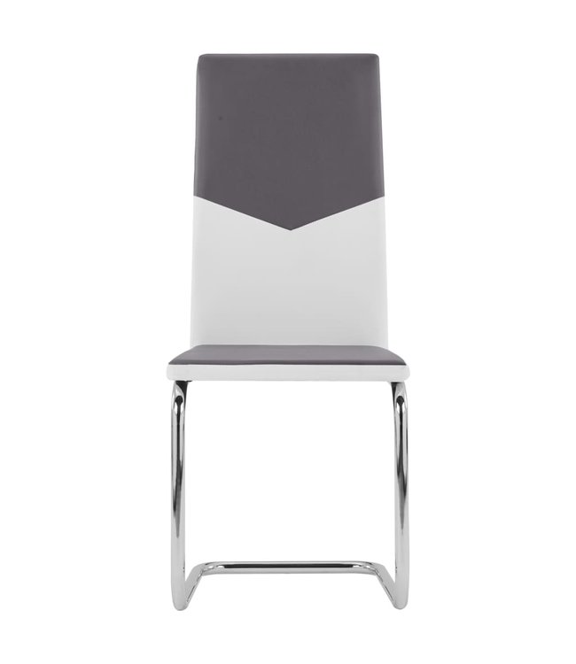 Eetkamerstoelen 4 st kunstleer grijs