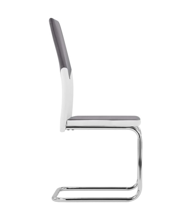 Eetkamerstoelen 4 st kunstleer grijs