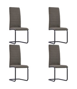 Eetkamerstoelen 4 st stof taupe