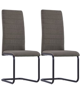 Eetkamerstoelen 2 st stof taupe