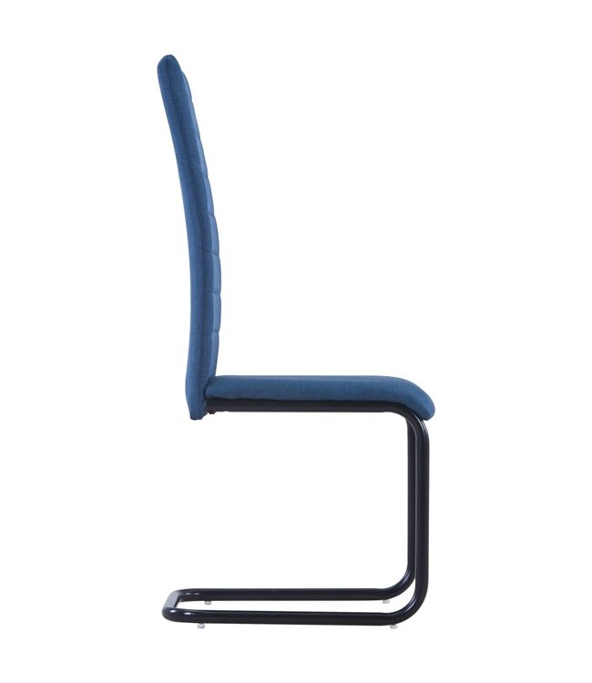 Eetkamerstoelen 4 st stof blauw