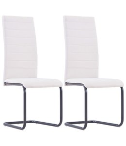Eetkamerstoelen 2 st stof crème