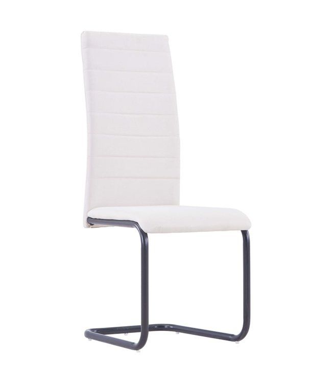 Eetkamerstoelen 2 st stof crème