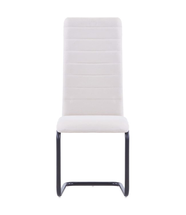 Eetkamerstoelen 2 st stof crème