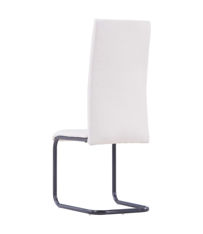 Eetkamerstoelen 2 st stof crème