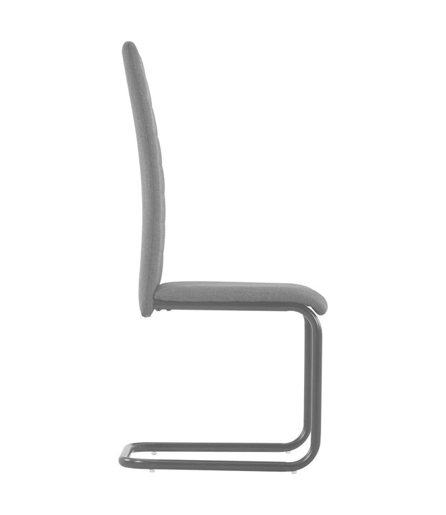 Eetkamerstoelen 4 st stof donkergrijs