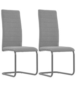 Eetkamerstoelen 2 st stof donkergrijs