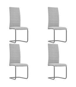 Eetkamerstoelen 4 st stof lichtgrijs