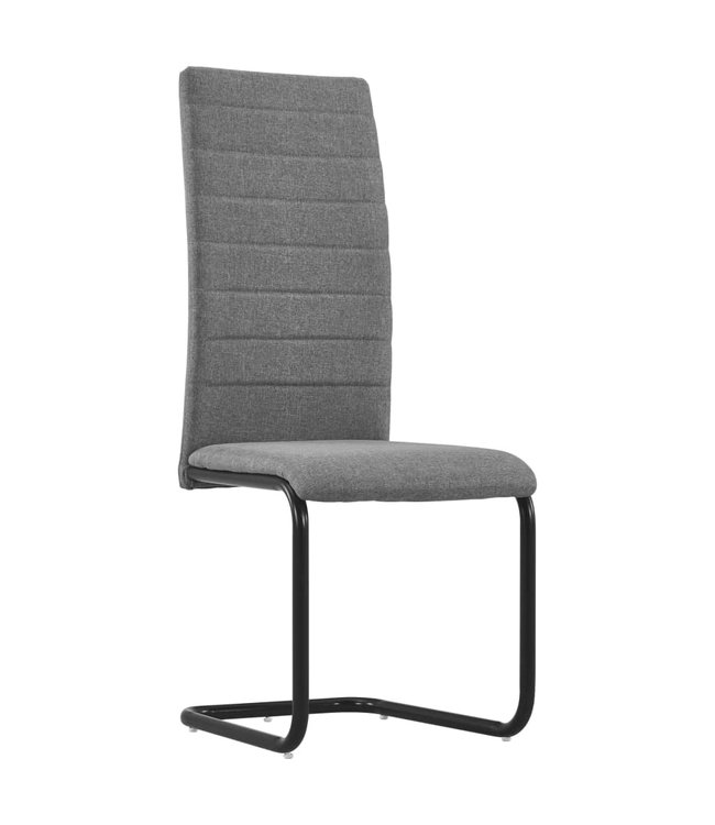 Eetkamerstoelen 2 st stof lichtgrijs