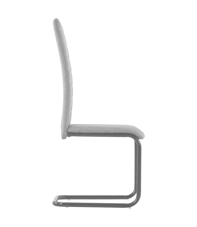 Eetkamerstoelen 2 st stof lichtgrijs