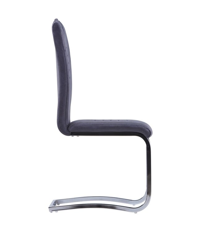 Eetkamerstoelen 4 st kunstsuède grijs