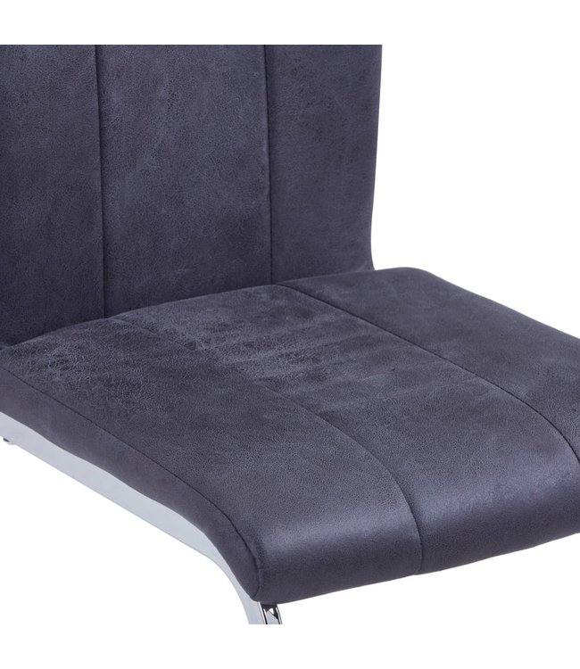 Eetkamerstoelen 4 st kunstsuède grijs