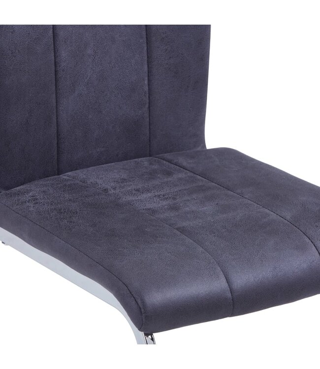 Eetkamerstoelen 2 st kunstsuède grijs