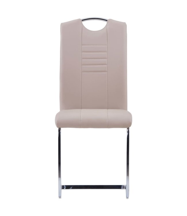 Eetkamerstoelen 4 st kunstleer cappuccino