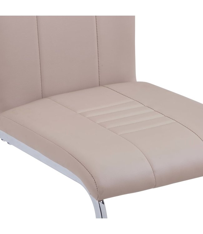Eetkamerstoelen 4 st kunstleer cappuccino