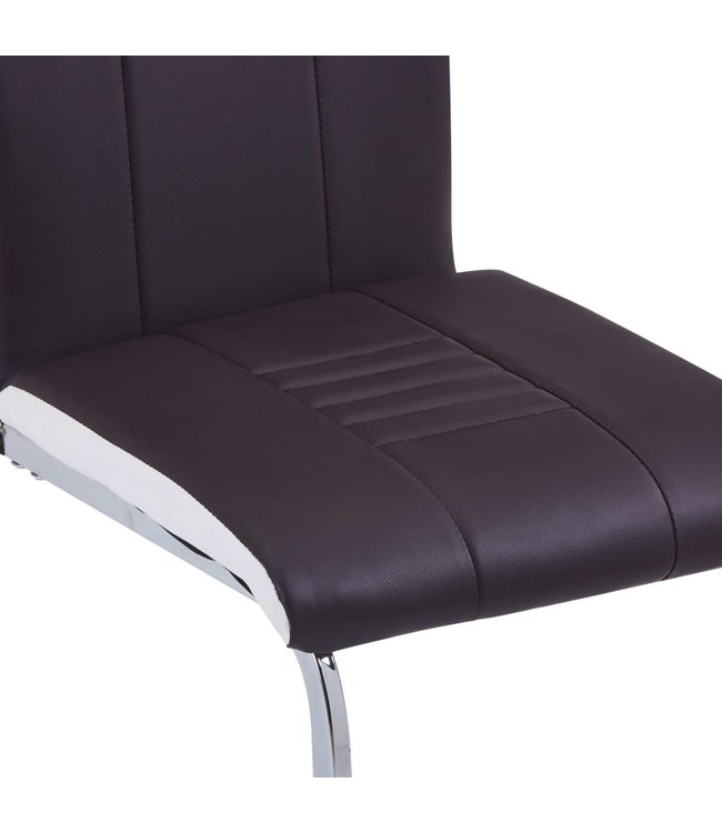 Eetkamerstoelen 4 st kunstleer bruin