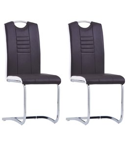 Eetkamerstoelen 2 st kunstleer bruin