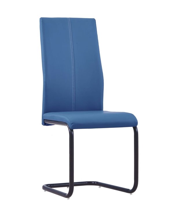 Eetkamerstoelen 4 st kunstleer blauw