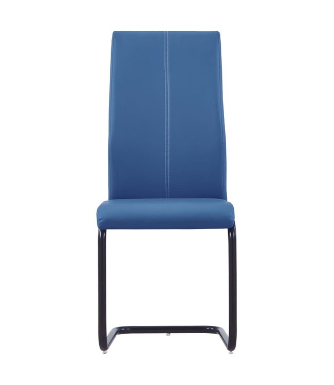 Eetkamerstoelen 4 st kunstleer blauw