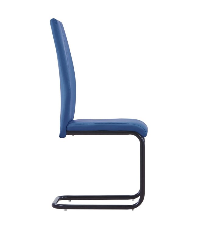 Eetkamerstoelen 4 st kunstleer blauw