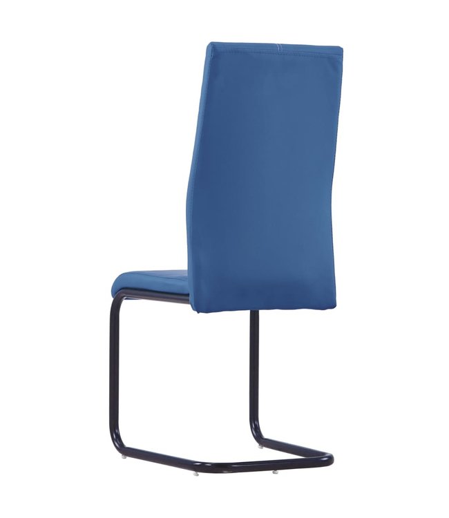 Eetkamerstoelen 4 st kunstleer blauw