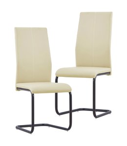 Eetkamerstoelen 2 st kunstleer cappuccino