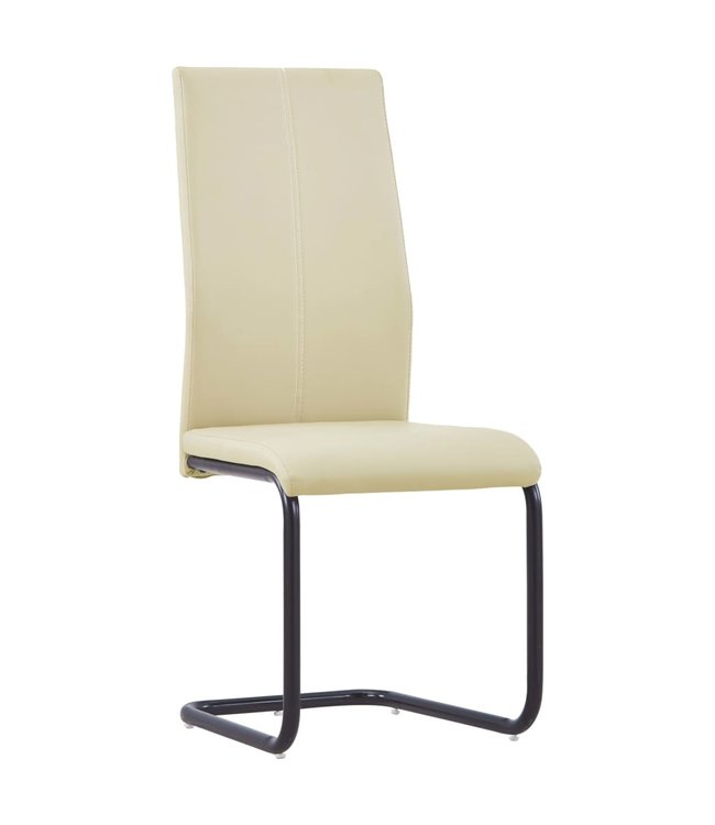 Eetkamerstoelen 2 st kunstleer cappuccino