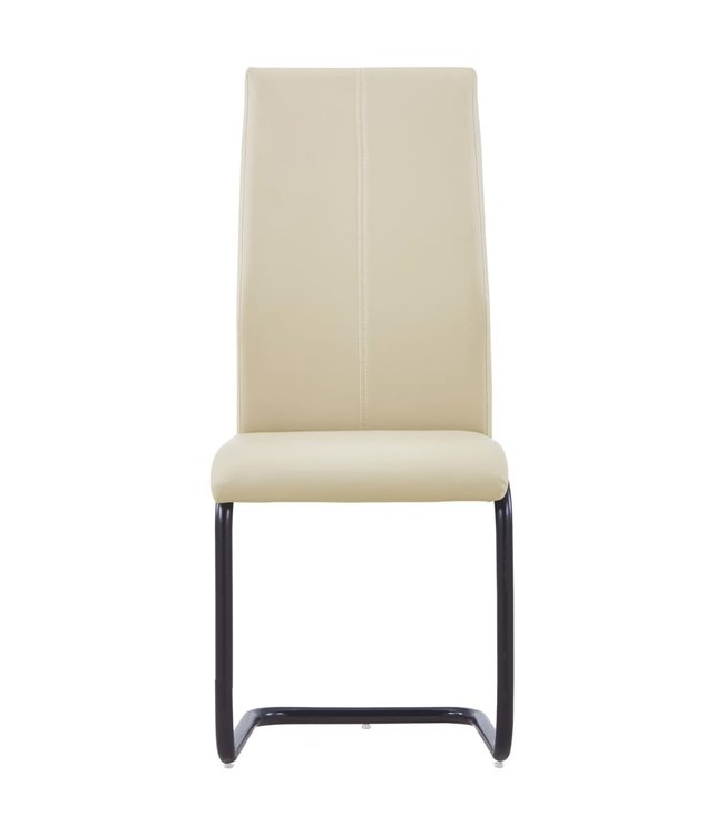 Eetkamerstoelen 2 st kunstleer cappuccino