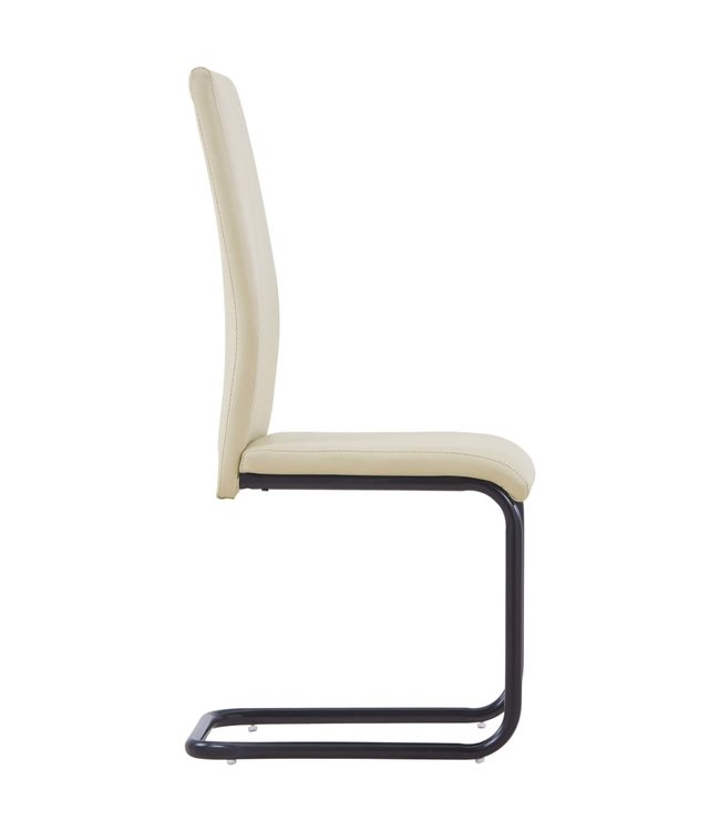 Eetkamerstoelen 2 st kunstleer cappuccino