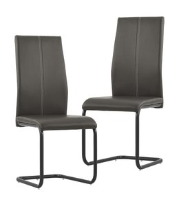 Eetkamerstoelen 2 st kunstleer bruin