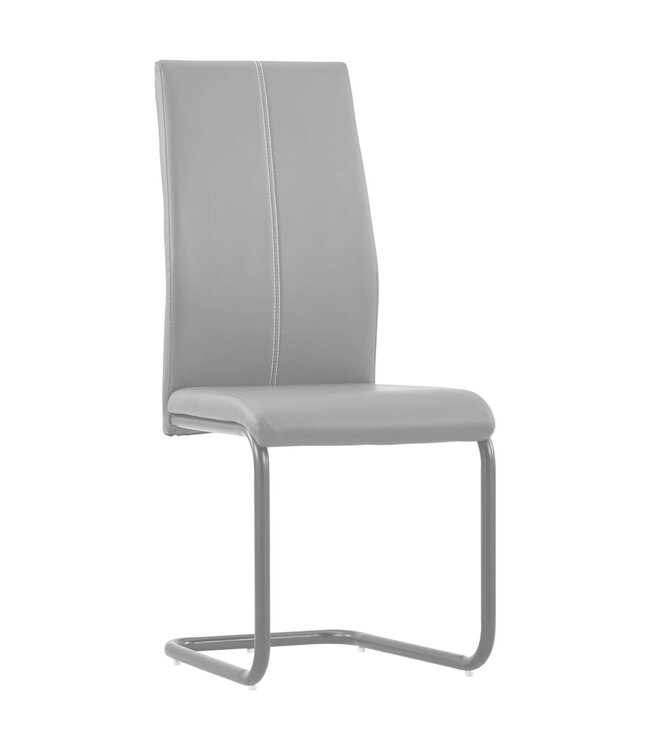 Eetkamerstoelen 4 st kunstleer grijs