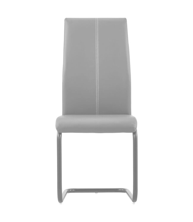 Eetkamerstoelen 4 st kunstleer grijs