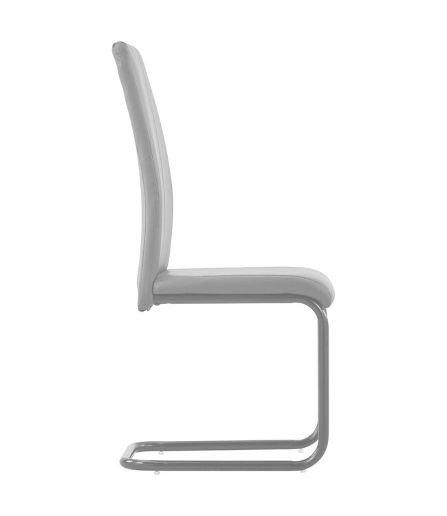 Eetkamerstoelen 4 st kunstleer grijs