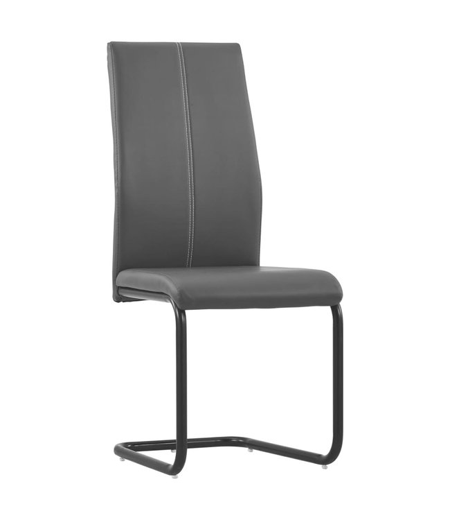 Eetkamerstoelen 2 st kunstleer grijs