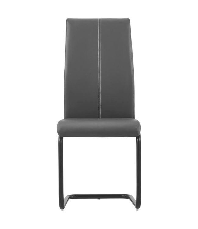 Eetkamerstoelen 2 st kunstleer grijs