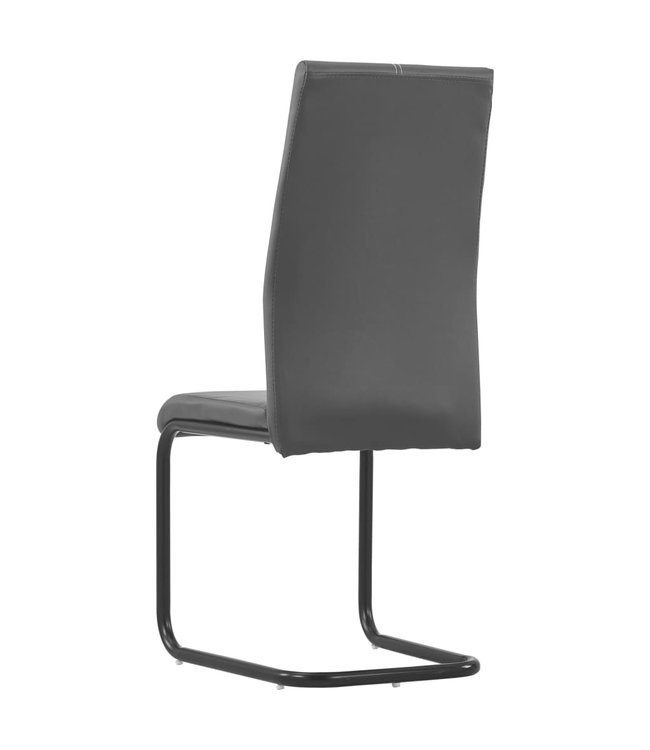 Eetkamerstoelen 2 st kunstleer grijs