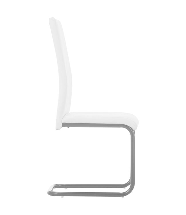 Eetkamerstoelen 4 st kunstleer wit
