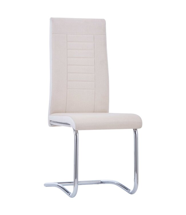 Eetkamerstoelen 2 st stof crème