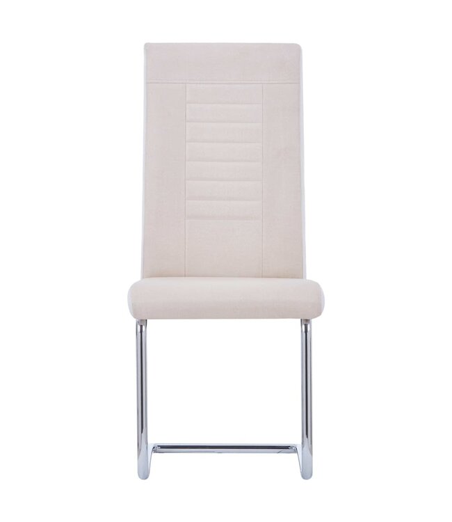 Eetkamerstoelen 2 st stof crème