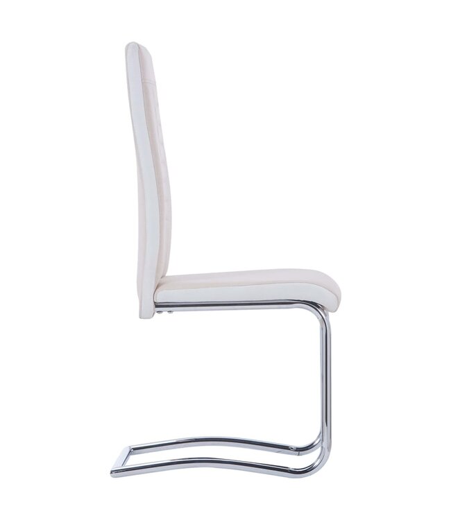 Eetkamerstoelen 2 st stof crème