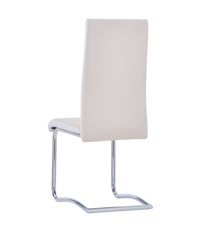 Eetkamerstoelen 2 st stof crème