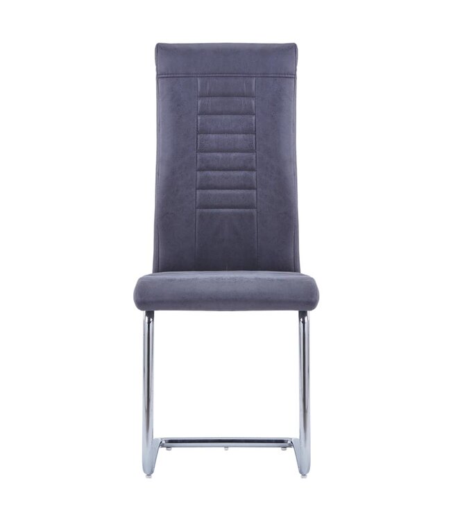 Eetkamerstoelen 4 st kunstsuède grijs