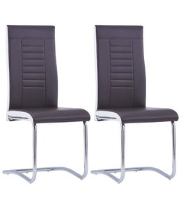 Eetkamerstoelen 2 st kunstleer bruin