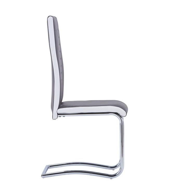 Eetkamerstoelen 4 st kunstleer grijs