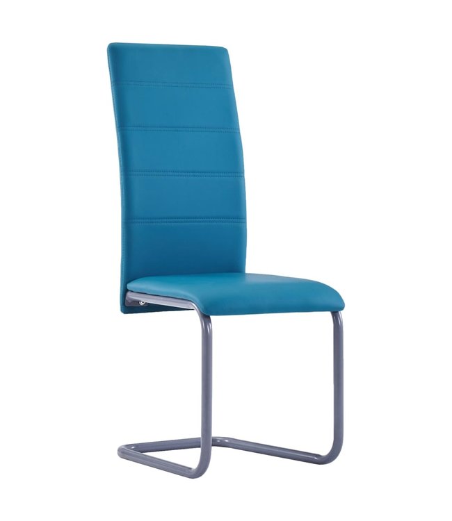 Eetkamerstoelen 2 st kunstleer blauw