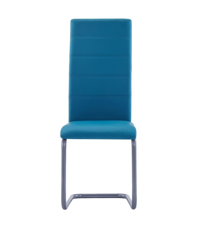 Eetkamerstoelen 2 st kunstleer blauw