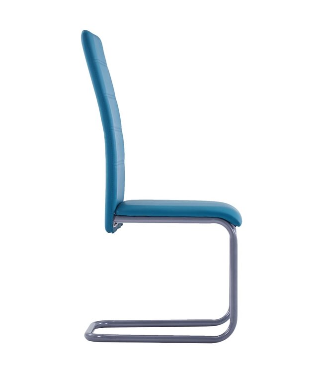 Eetkamerstoelen 2 st kunstleer blauw