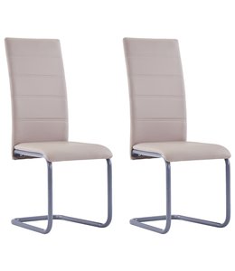 Eetkamerstoelen 2 st kunstleer cappuccino