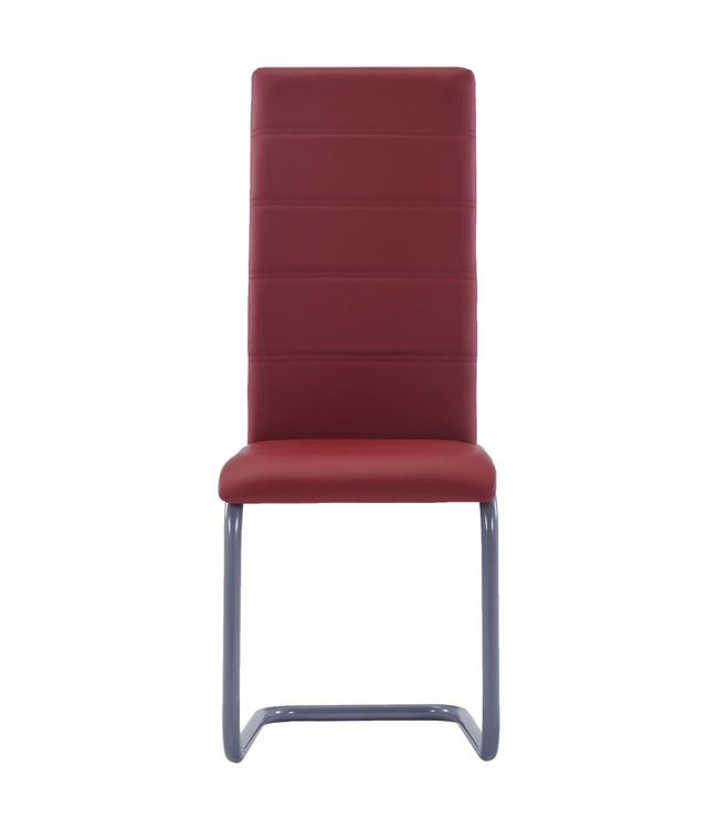 Eetkamerstoelen 4 st kunstleer rood