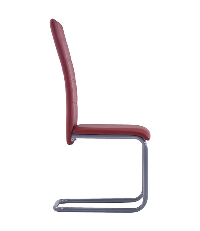 Eetkamerstoelen 4 st kunstleer rood